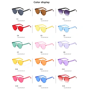 classical rimless sunglasses women men newest shades colorful candy sun glasses wholesale custom eyewear 2021 trendy goggles
