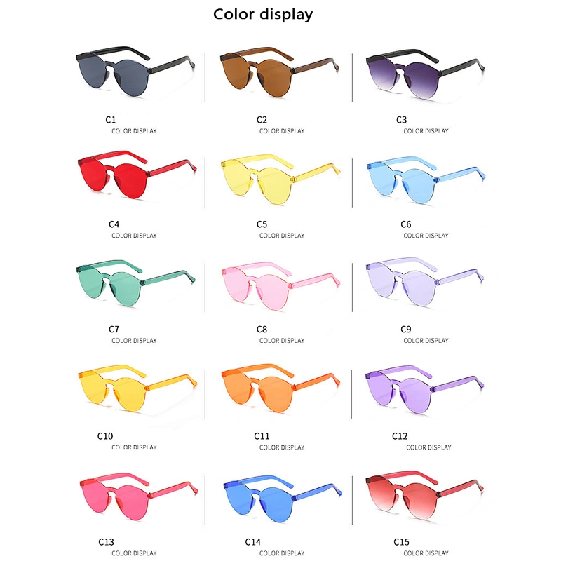classical rimless sunglasses women men newest shades colorful candy sun glasses wholesale custom eyewear 2021 trendy goggles