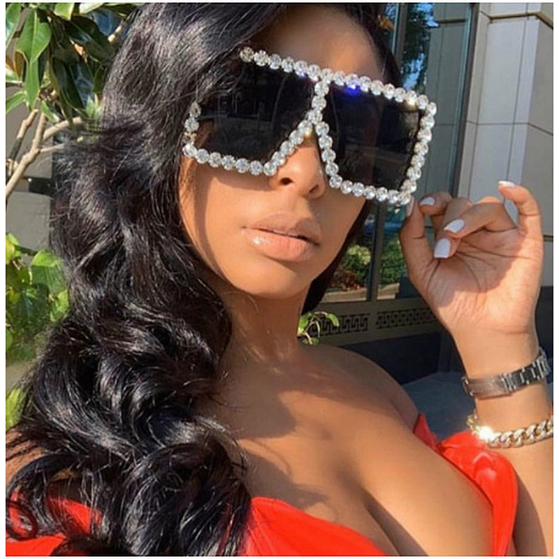 diamond oversized sunglasses women men newest shades retro fashion sun glasses wholesale custom eyewear 2021 trendy goggles