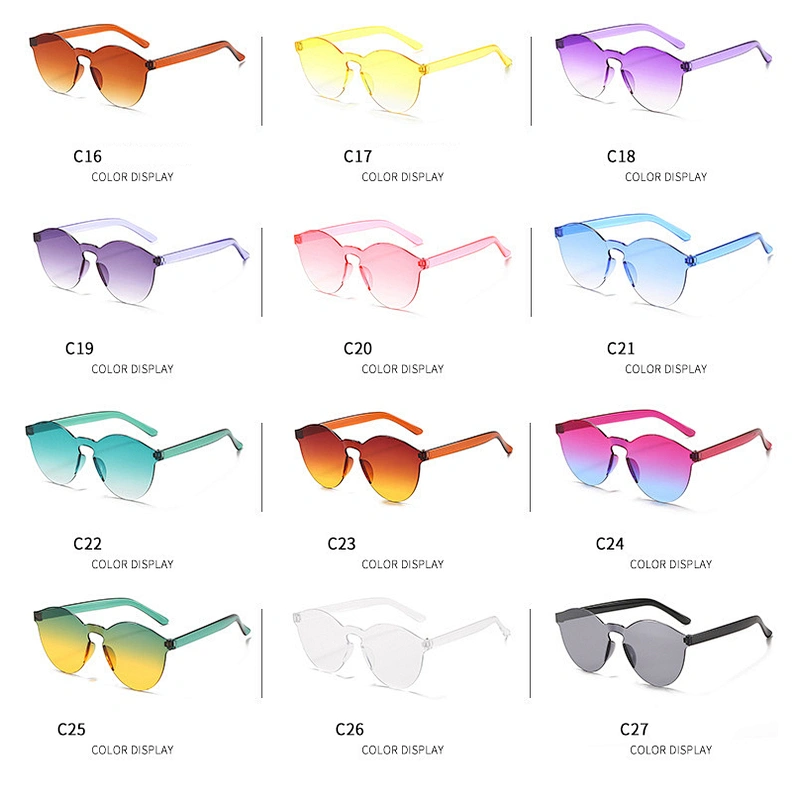 classical rimless sunglasses women men newest shades colorful candy sun glasses wholesale custom eyewear 2021 trendy goggles