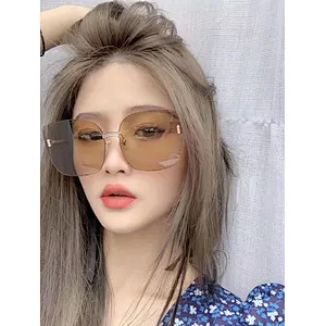 fashionable rimless cat eye sunglasses women men newest shades retro sun glasses wholesale custom eyewear 2021 trendy goggle