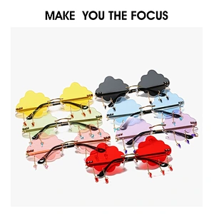 fashions rimless cloud shape sunglasses women men newest shades retro sun glasses wholesale custom eyewear 2021 trendy goggles