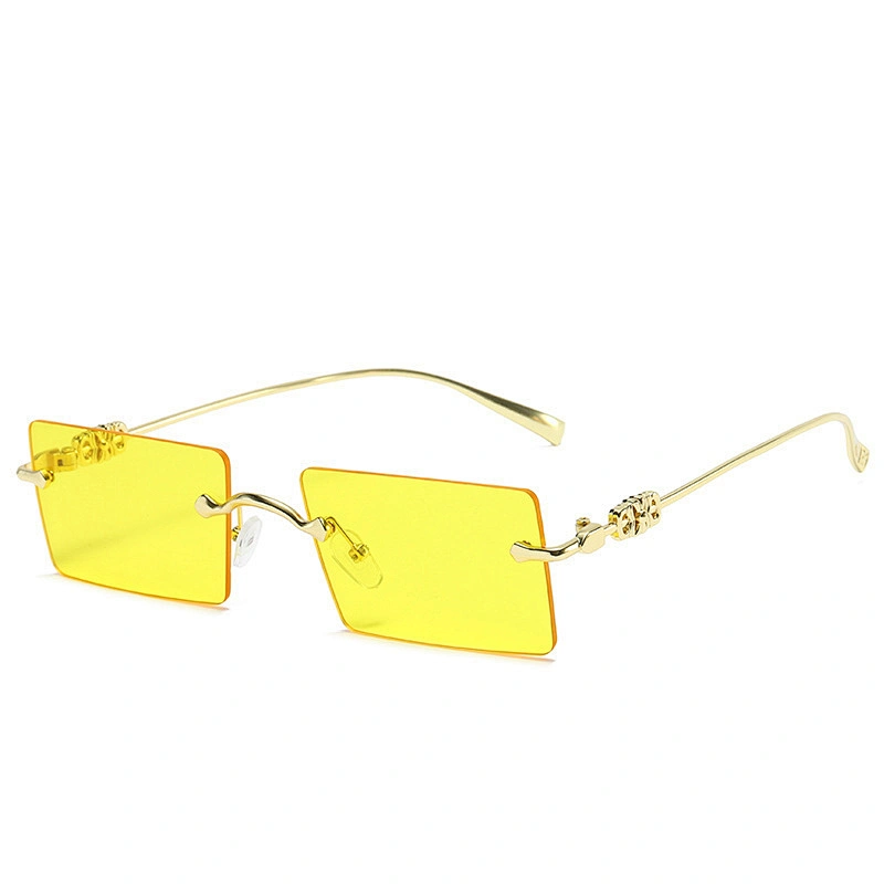 Newest fashion rimless trimming small square ladies sunglasses women men eyewear shade sun glasses wholesale custom goggles