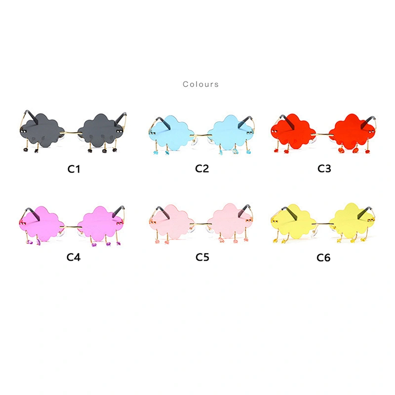 2021 Newest fashion clouds shape with pendant sunglasses women men eyewear shade vintage sun glasses wholesale custom goggles