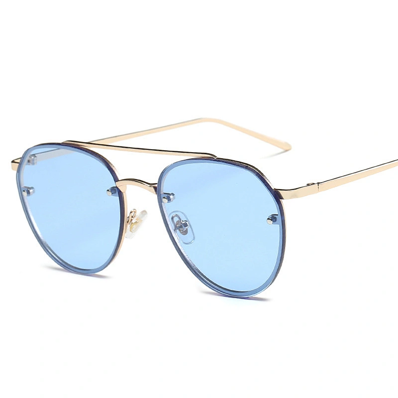 fashionable ocean piece rimless sunglasses women men newest shades retro sun glasses wholesale custom eyewear 2021 trendy goggle