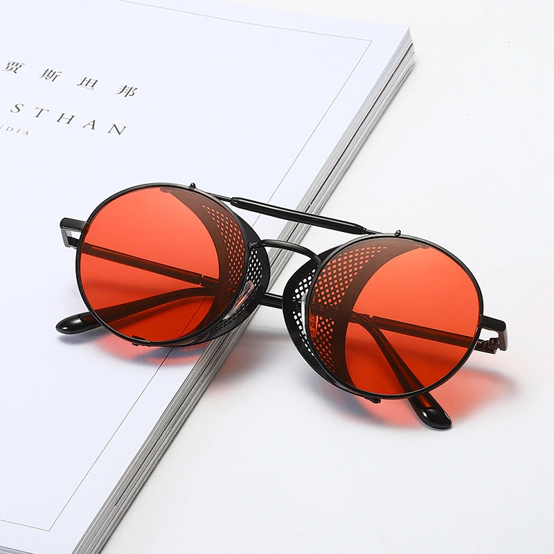 2021 newest fashion windproof punk round sunglasses retro women men eyewear shade vintage sun glasses wholesale custom goggles