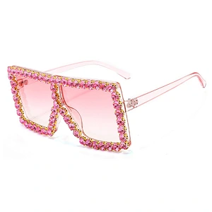diamond oversized sunglasses women men newest shades retro fashion sun glasses wholesale custom eyewear 2021 trendy goggles