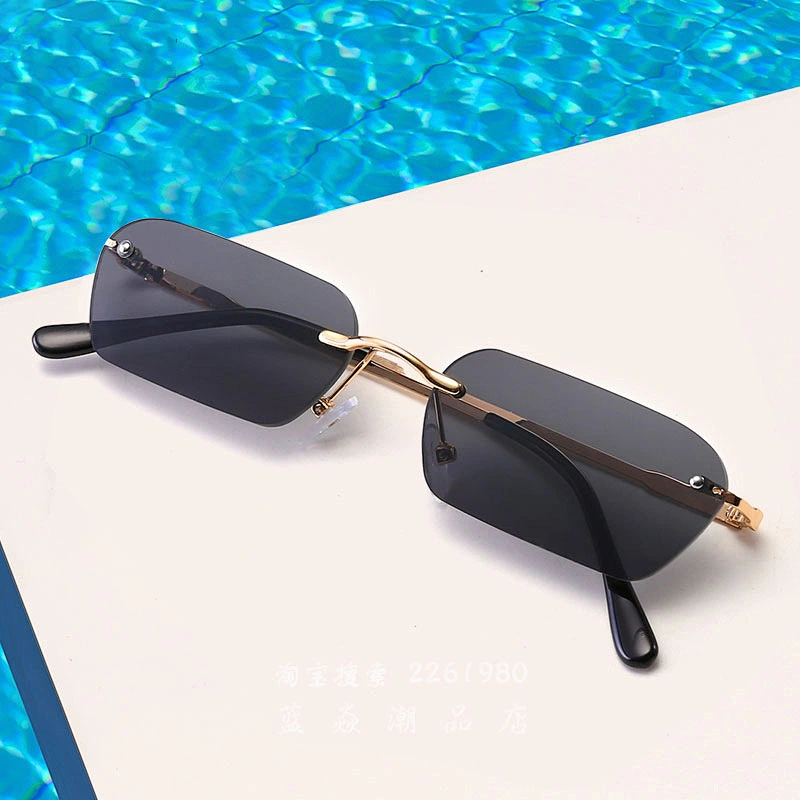 fashion oval sunglasses women men newest shades small frames rimless  sun glasses wholesale custom eyewear 2021 trendy goggles