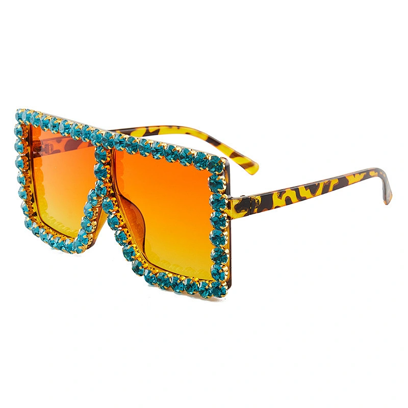 2021 Newest fashion oversize rhinestone personality sunglasses women men eyewear shade sun glasses wholesale custom goggles