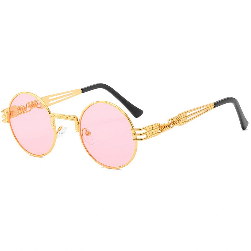 2021 newest fashion round steam punk metal spring legs sunglasses women men eyewear shade sun glasses wholesale custom goggles