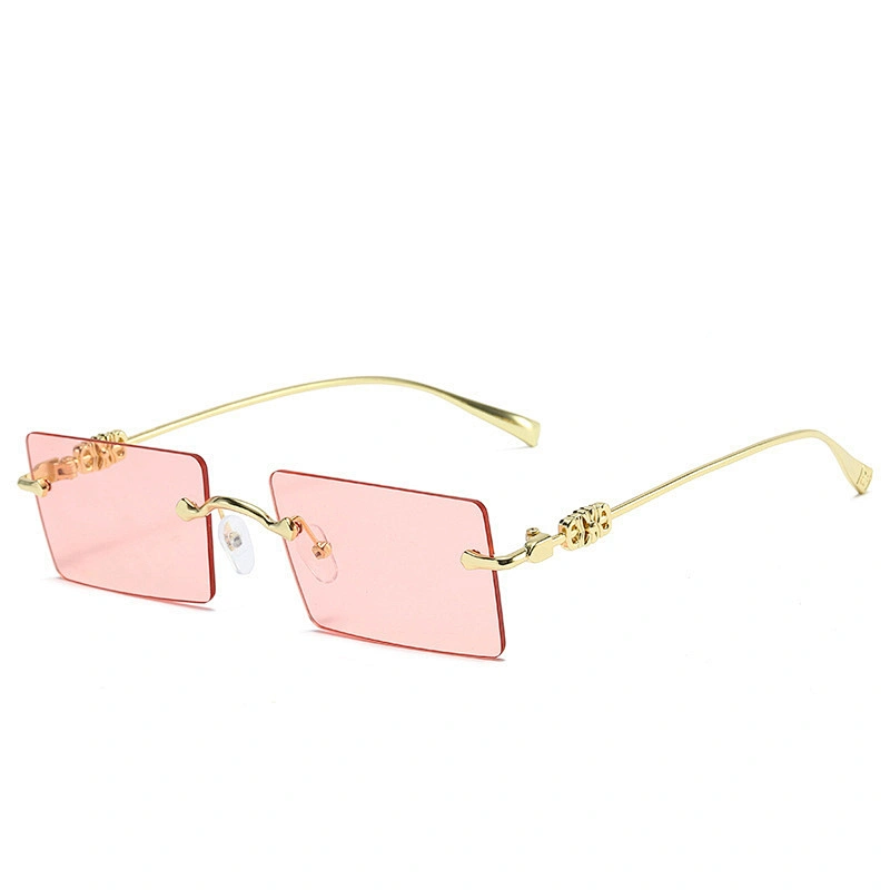 Newest fashion rimless trimming small square ladies sunglasses women men eyewear shade sun glasses wholesale custom goggles