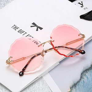 fashionable 2021 rimless retro sunglasses newest women men shades UV luxury sun glasses wholesale custom eyewear trendy goggle