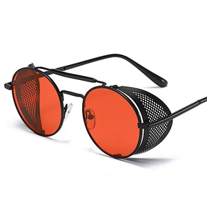 2021 newest fashion windproof punk round sunglasses retro women men eyewear shade vintage sun glasses wholesale custom goggles