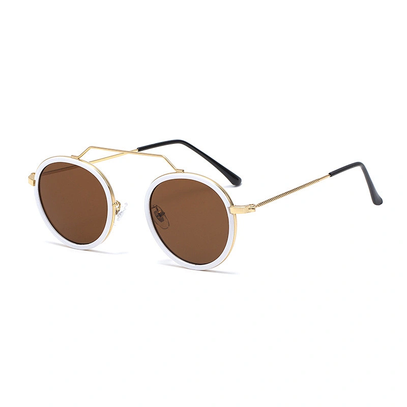 fashionable sunglasses women men newest shades retro round frame mental sun glasses wholesale custom eyewear 2021goggles