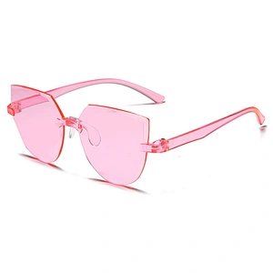 rimless jell transparent sunglasses women men newest shades color sun glasses wholesale custom eyewear 2021 trendy goggles