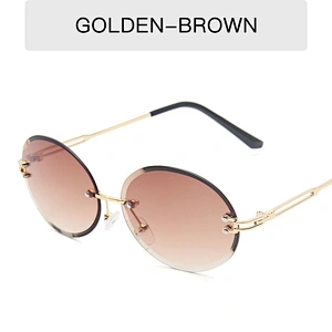 2021 newest fashion rimless oval gradient sunglasses women men eyewear shade trendy sun glasses wholesale custom goggles
