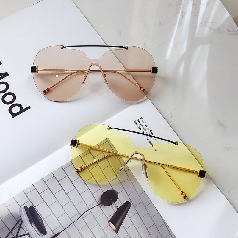 fashion rimless retro sunglasses women men newest shades vintage sun glasses wholesale custom eyewear 2021 trendy goggle