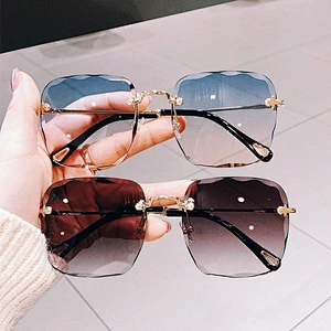 2021 gradient sunglassess sunglasses women men newest shades rimless sun glasses oversized wholesale custom eyewear