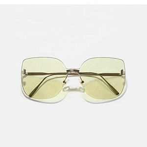 fashionable sunglasses women men newest shades rimless cat eye sun glasses oversized wholesale custom eyewear 2021 goggles