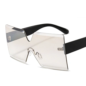Oversized rimless hot sales fashion sunglasses women newest shades  sun glasses wholesale custom eyewear 2021