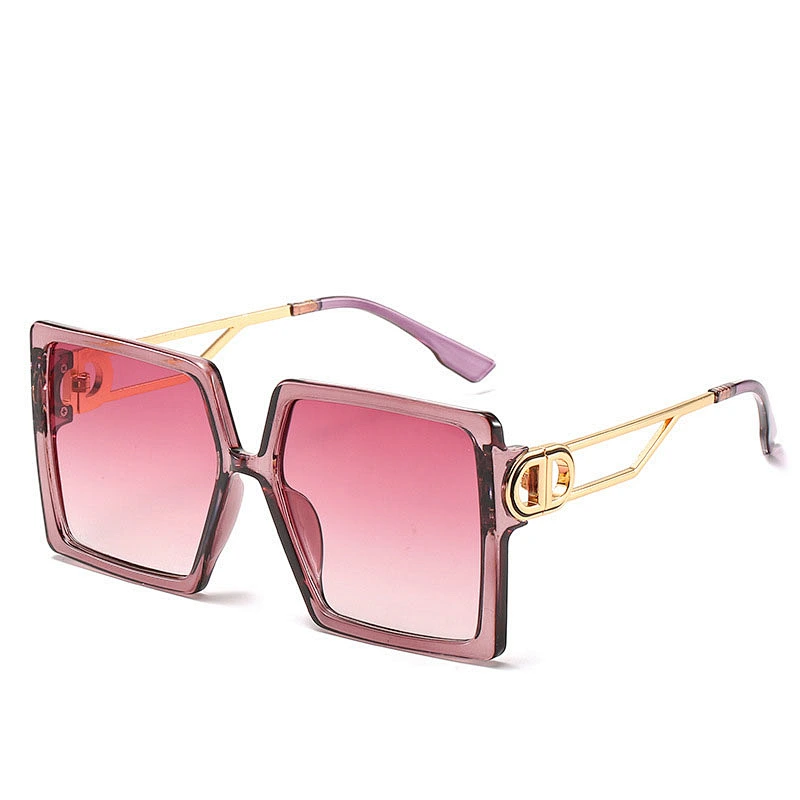 Newest fashion custom square big frame trendy gradient colorful sunglasses wholesale men women shade vintage sun glasses