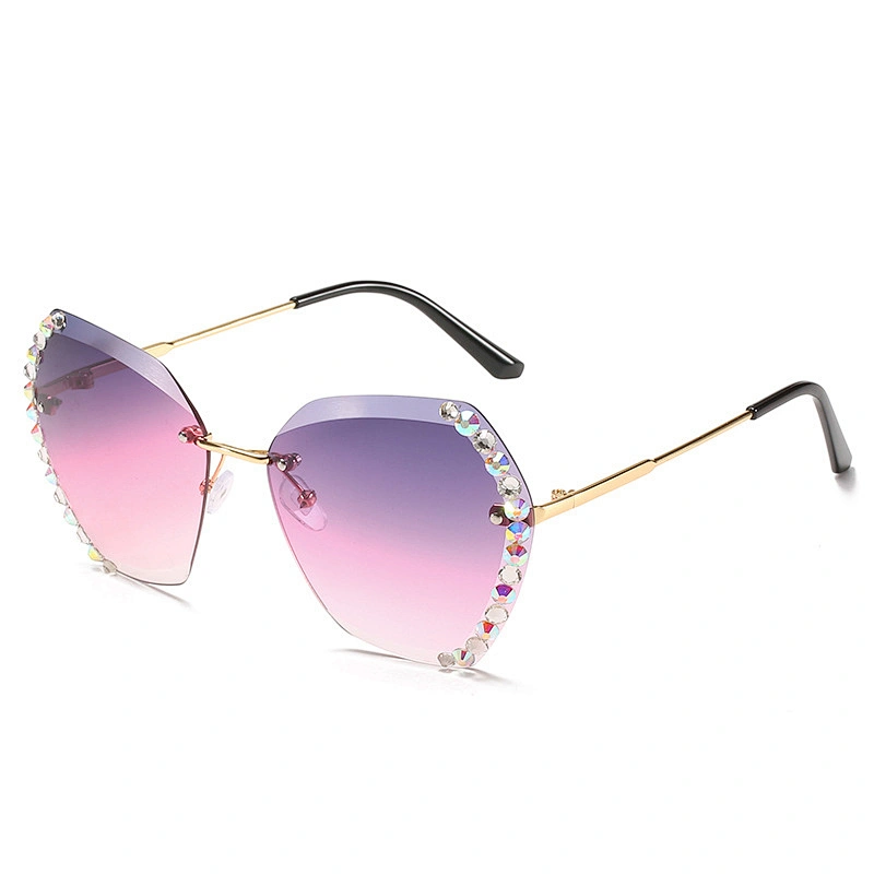 fashionable diamond sunglasses women men newest shades rimlesssun glassesd wholesale custom eyewear 2021 trendy goggles