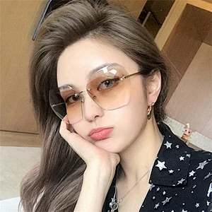 irregular rimless round candy colorsunglasses women men newest shades sun glasses wholesale custom eyewear 2021 trendy goggles