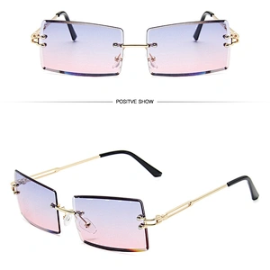 fashion  sunglasses women men newest shades vintage cut-edge ladies square net red gradient color sun glasses shade cross-border