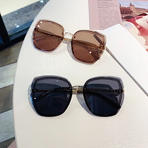 fashion rimless retro round frame sunglasses women men newest shades  sun glasses  wholesale custom eyewear 2021 trendy goggle