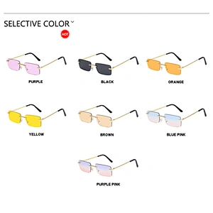 2021 newest fashion square small frame rimless sunglasses women men eyewear shade vintage sun glasses wholesale custom goggles