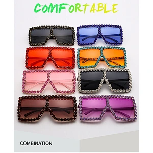 diamond oversized sunglasses women men newest shades retro fashion sun glasses wholesale custom eyewear 2021 trendy goggles