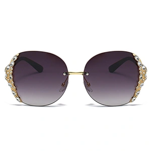 fashion rimless diamond luxury sunglasses women men newest shades retro sun glasses  wholesale custom eyewear 2021 trendy goggle