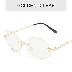 2021 newest fashion rimless oval gradient sunglasses women men eyewear shade trendy sun glasses wholesale custom goggles