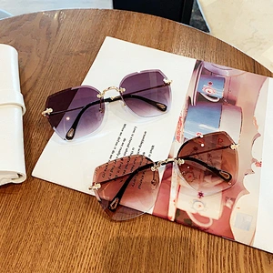 rimless retro polarized sunglasses women men newest shades retro sun glasses wholesale custom eyewear 2021 trendy goggle
