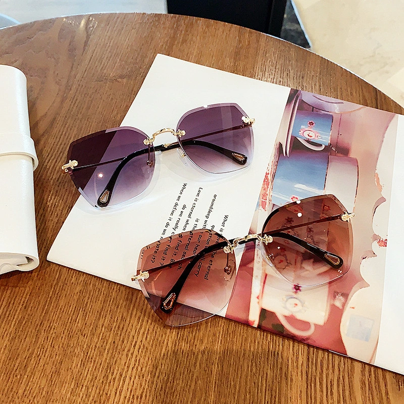 rimless retro polarized sunglasses women men newest shades retro sun glasses wholesale custom eyewear 2021 trendy goggle
