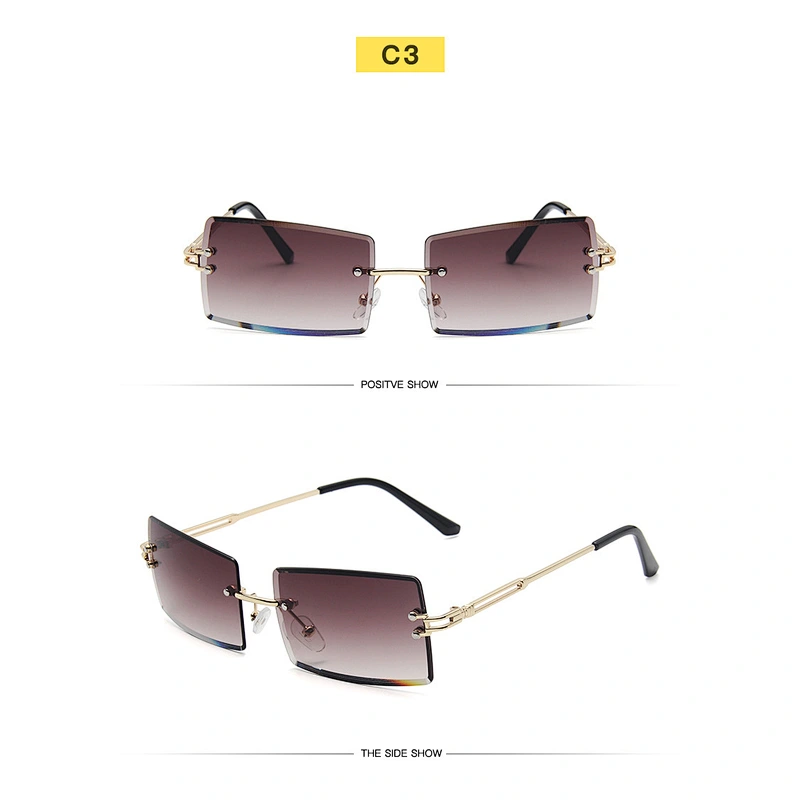 fashion  sunglasses women men newest shades vintage cut-edge ladies square net red gradient color sun glasses shade cross-border
