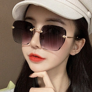 2021 gradient sunglassess sunglasses women men newest shades rimless sun glasses oversized wholesale custom eyewear