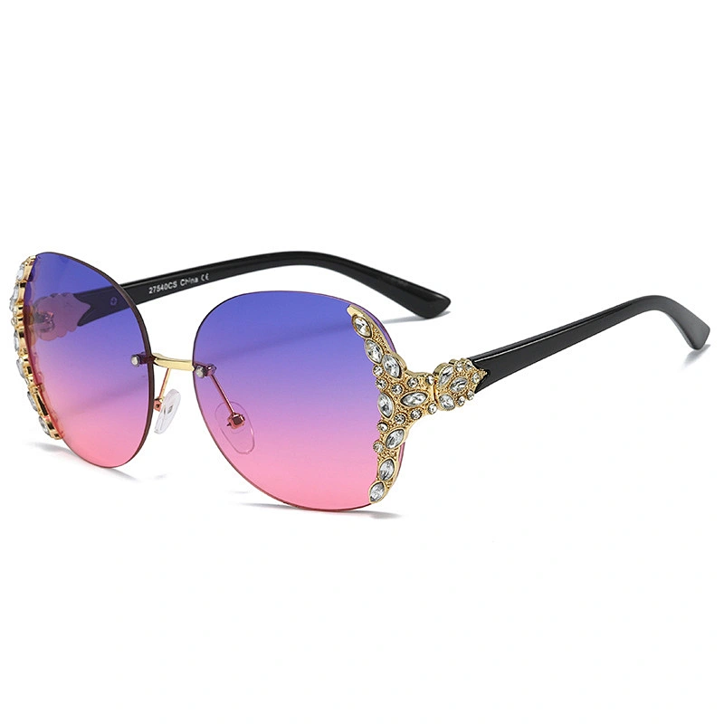 fashion rimless diamond luxury sunglasses women men newest shades retro sun glasses  wholesale custom eyewear 2021 trendy goggle