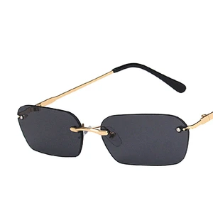 fashion oval sunglasses women men newest shades small frames rimless  sun glasses wholesale custom eyewear 2021 trendy goggles