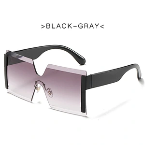 2021 newest fashion trendy rimless one-piece oversize sunglasses women men eyewear shade sun glasses wholesale custom goggles