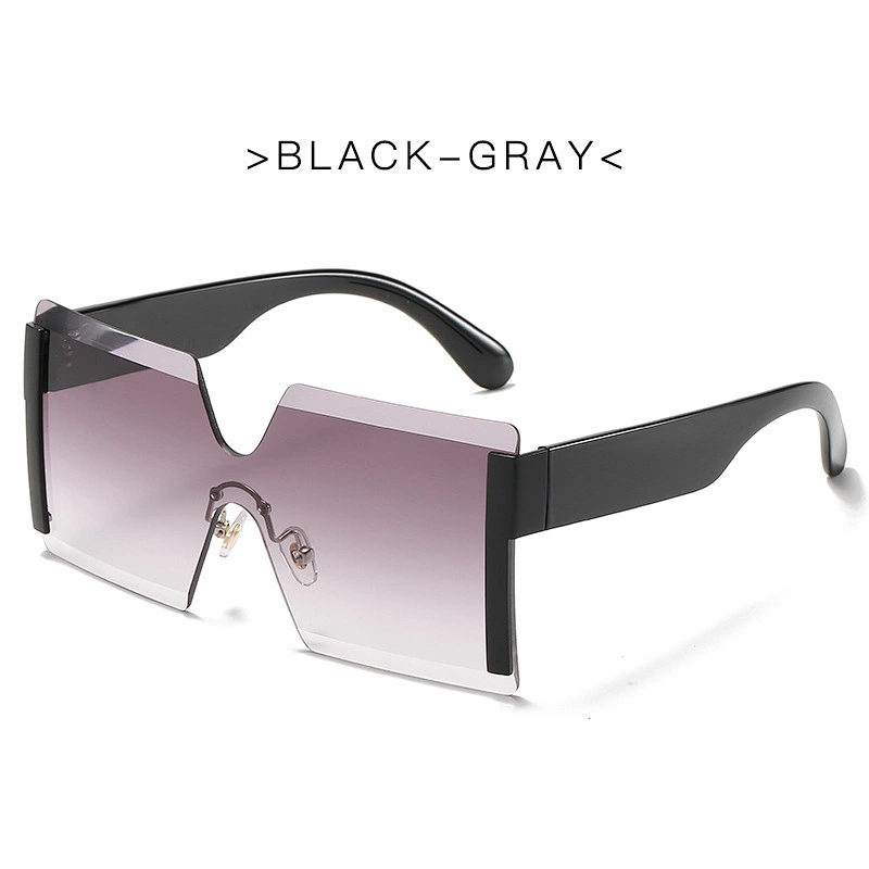 2021 newest fashion trendy rimless one-piece oversize sunglasses women men eyewear shade sun glasses wholesale custom goggles