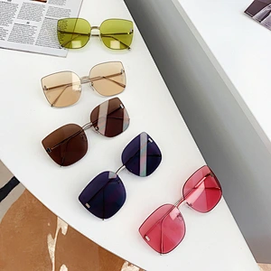 fashionable rimless cat eye sunglasses women men newest shades retro sun glasses wholesale custom eyewear 2021 trendy goggle