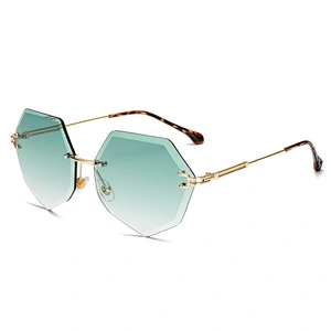 fashionable 2021 luxury metal rimless sunglasses newest women men shades UV sun glasses wholesale custom eyewear trendy goggle