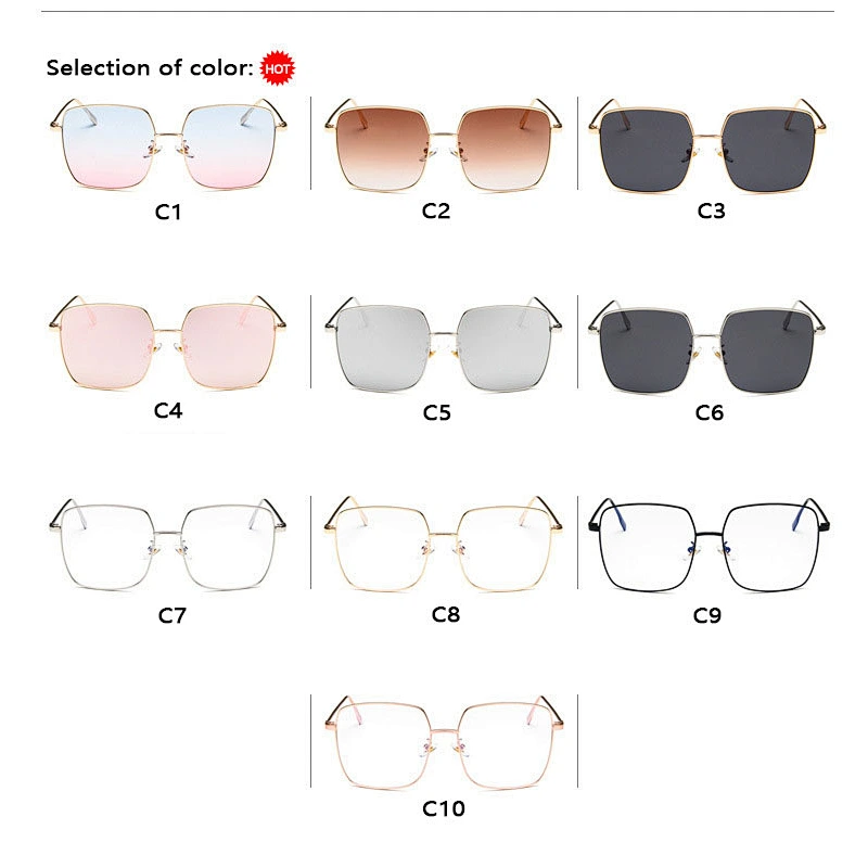 2021 newest fashion metal square oversize trendy sunglasses women men eyewear shade vintage sun glasses wholesale custom goggles