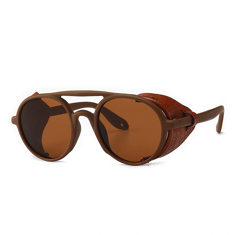 Vintage Round Steampunk Sunglasses W/ Side Shields