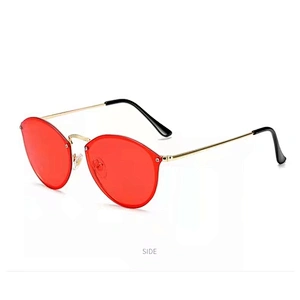 fashionable colorful rimless sunglasses women men newest shades retro sun glasses wholesale custom eyewear 2021 trendy goggle
