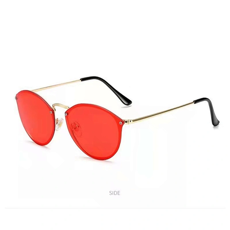 fashionable colorful rimless sunglasses women men newest shades retro sun glasses wholesale custom eyewear 2021 trendy goggle