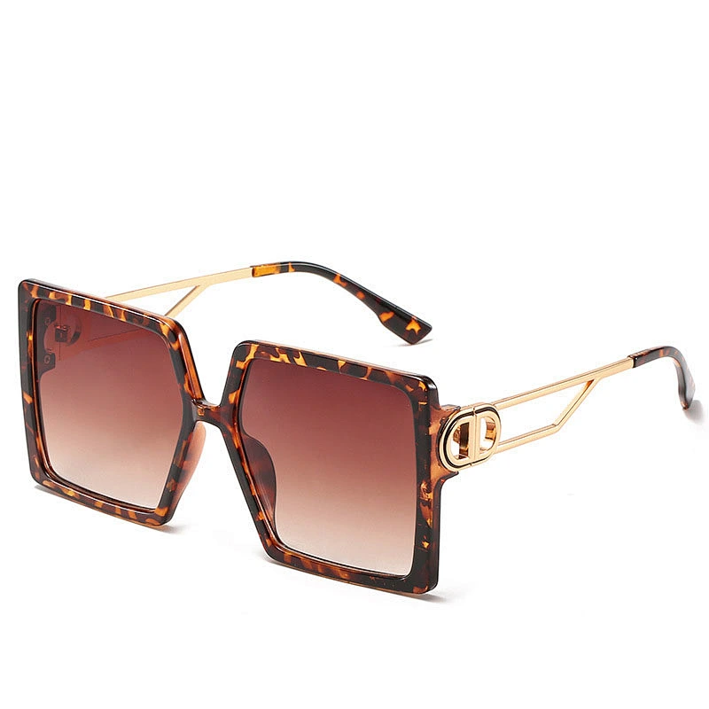 Newest fashion custom square big frame trendy gradient colorful sunglasses wholesale men women shade vintage sun glasses