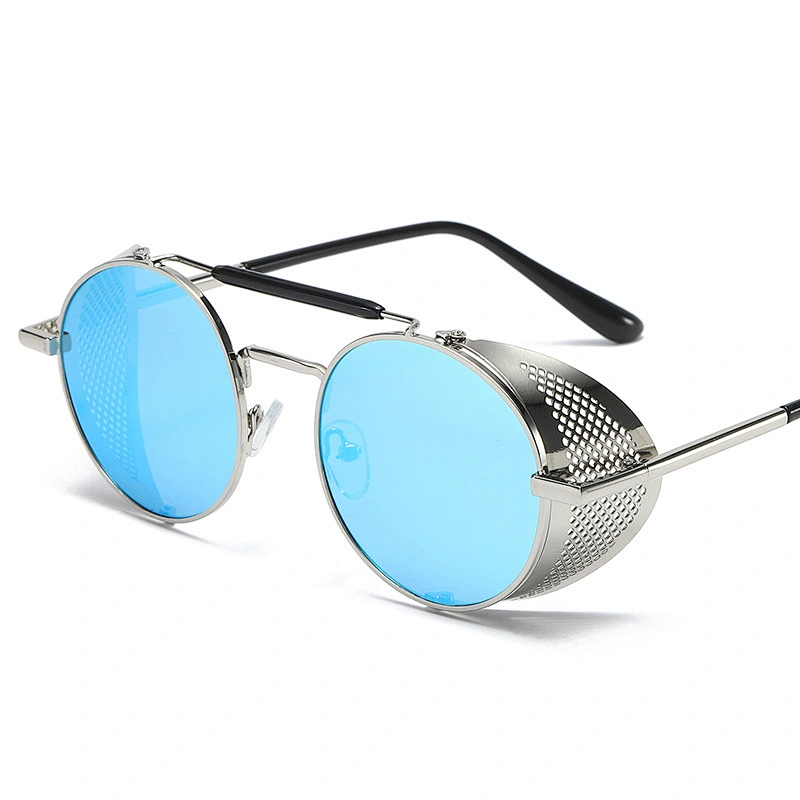 2021 fashion retro punk round personality metal oval sunglasses women men eyewear shade sun glasses wholesale custom goggles