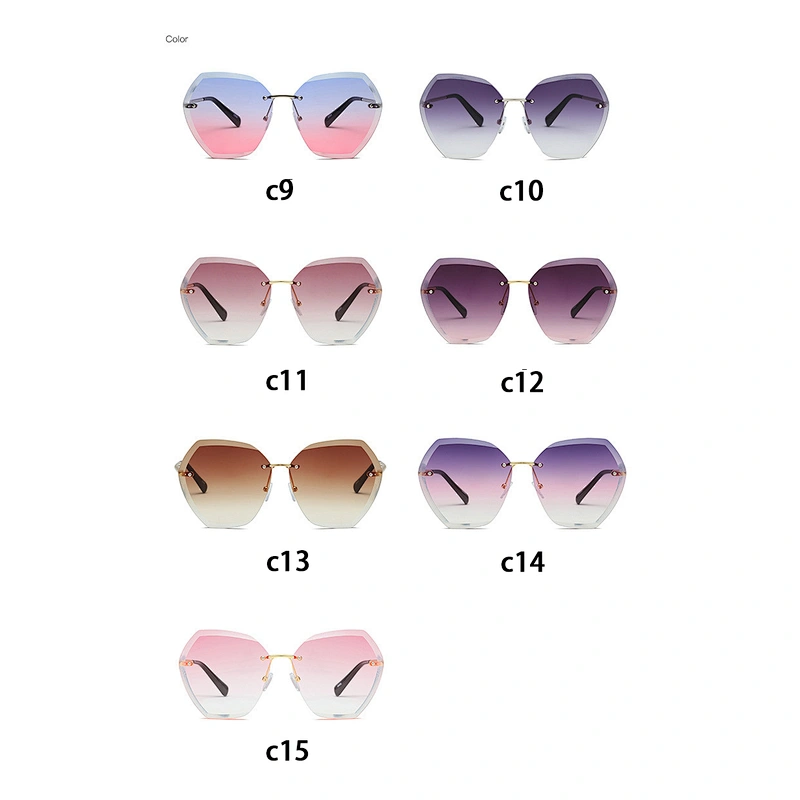 Newest fashion polygon trimming celebrity gradient sunglasses wholesale women men eyewear shade sun glasses custom goggles